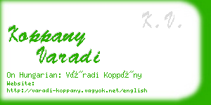 koppany varadi business card